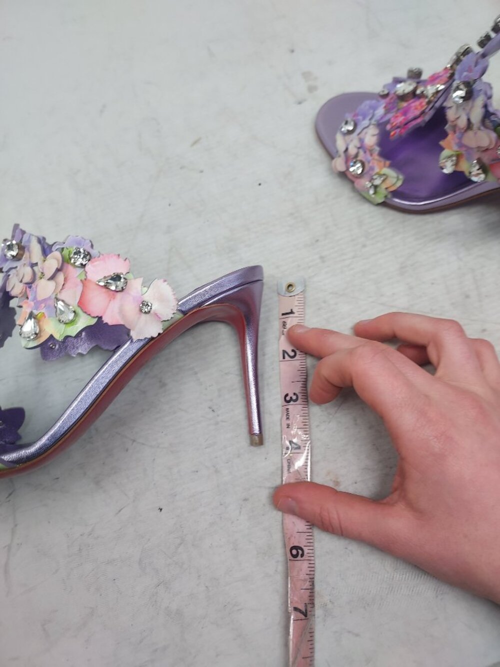 Christian Louboutin Purple Flora Jewel Heel Sandal - Picture 11 of 12